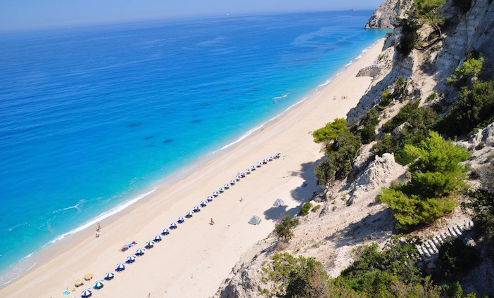 Egremni Beach on the island of Lefkada before the earthquake