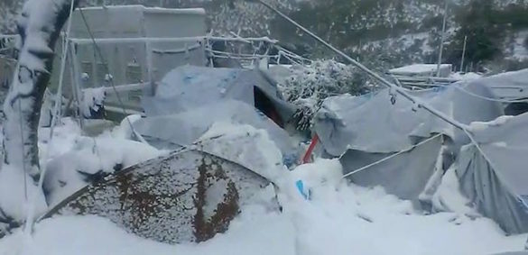 lesvos2 (Video) Shocking Conditions for Refugees in Outdoor Camps in Greece; Moria Camp on Lesvos Blanketed in Snow